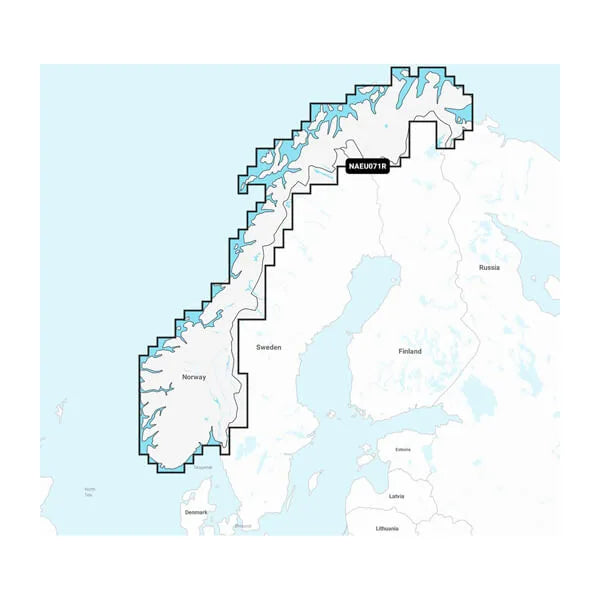 Navionics+ EU071R Norway, Lakes & Rivers (Norwegen Seen und Flüsse) Digitale Seekarte Regular