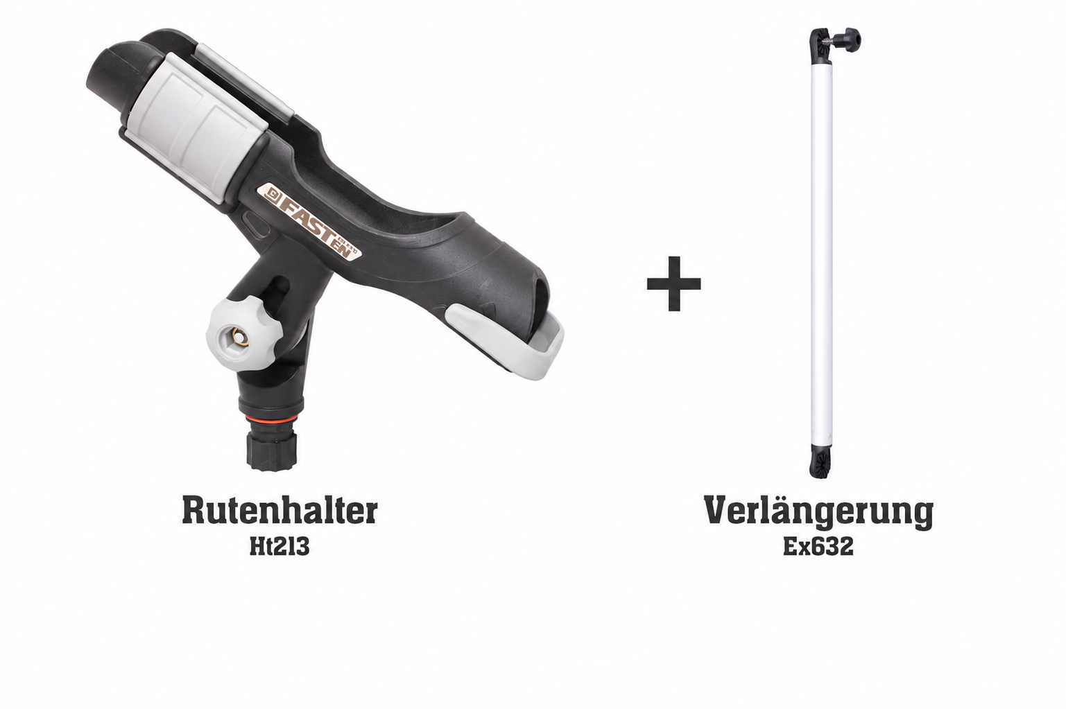 Set: Fasten Rutenhalter + Verlängerung (632 mm) (Ø25) Bootsrutenhalter Boot