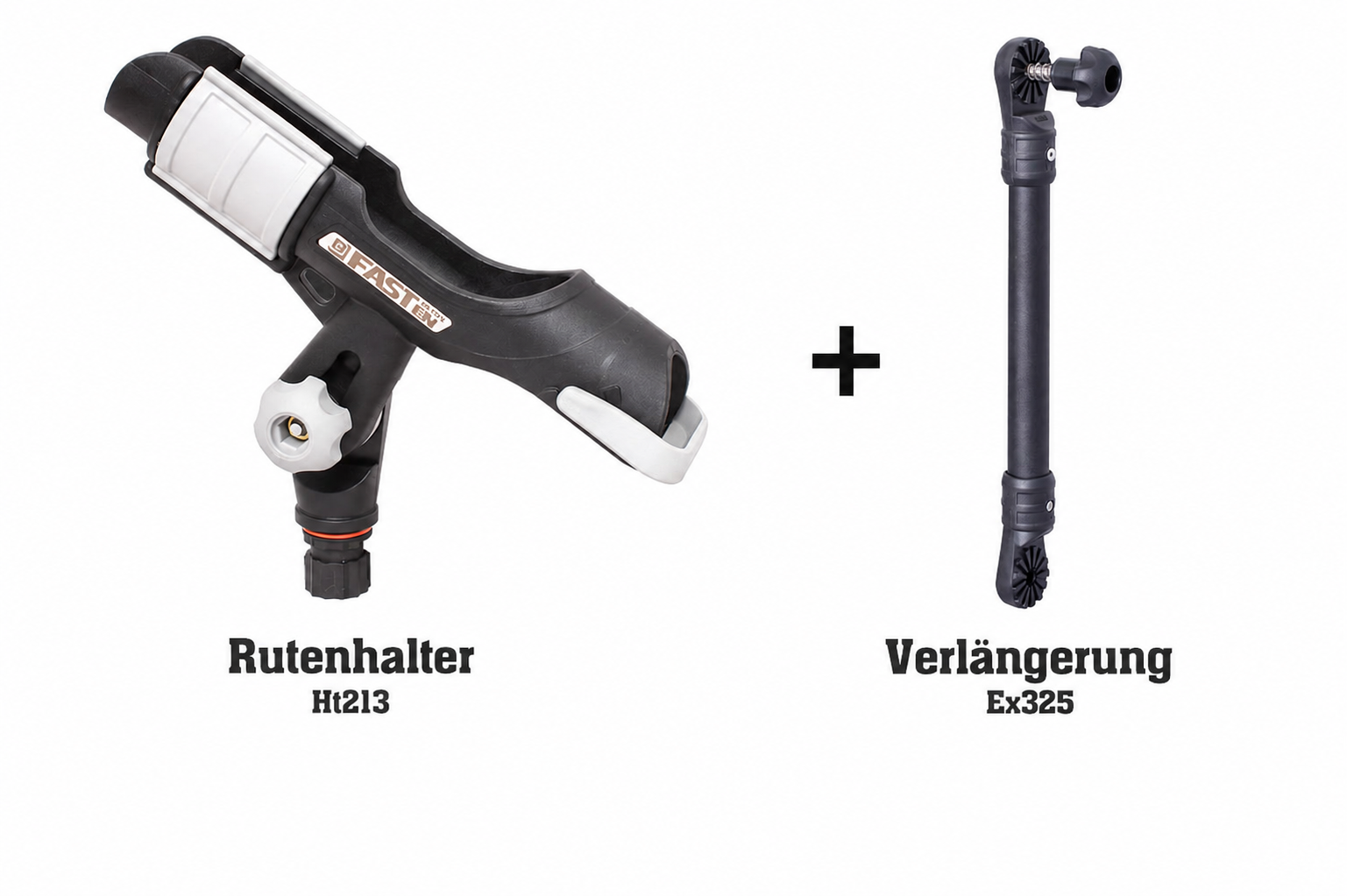 Set: Fasten Rutenhalter + Verlängerung (325 mm) (Ø25) Bootsrutenhalter Boot