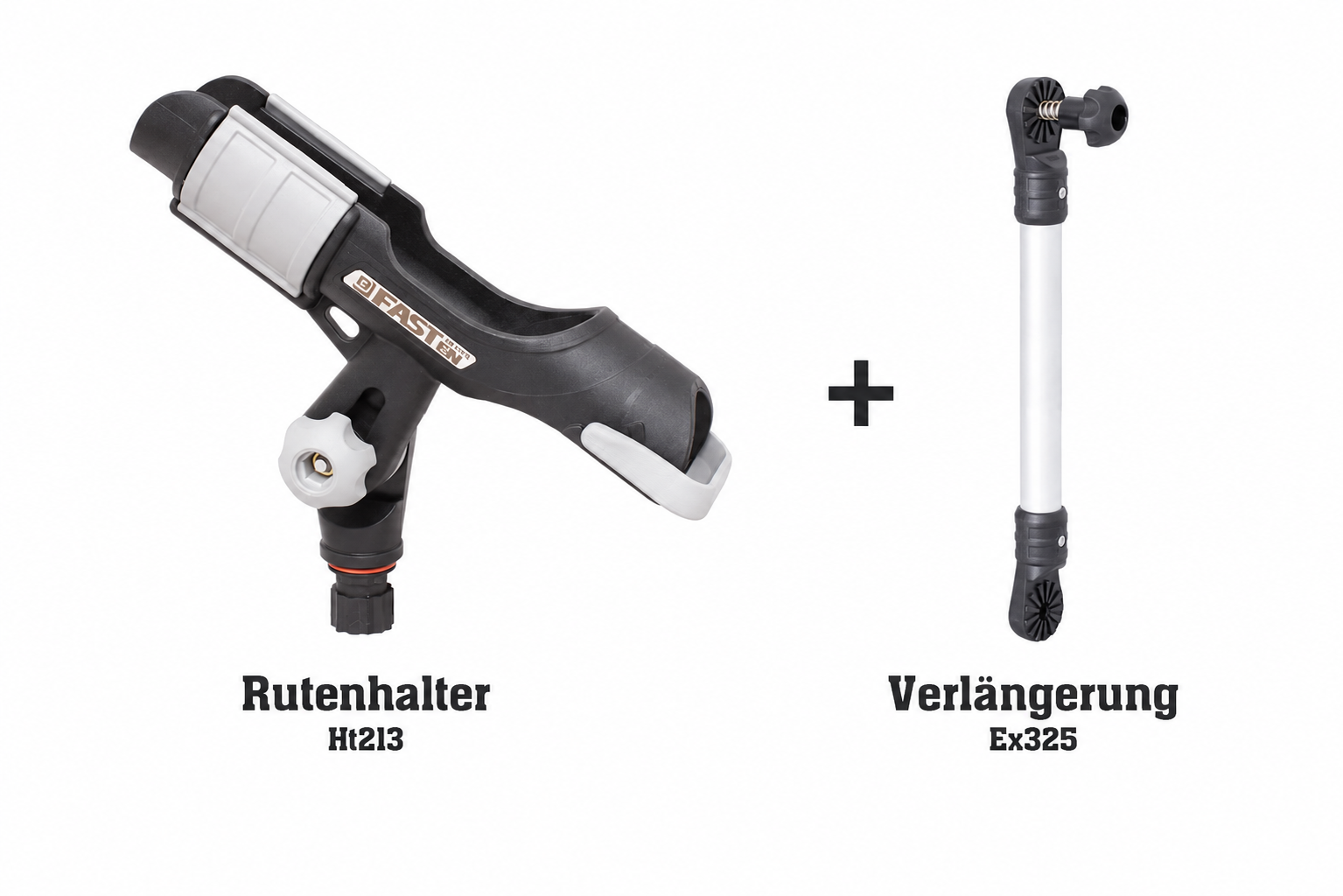 Set: Fasten Rutenhalter + Verlängerung (325 mm) (Ø25) Bootsrutenhalter Boot