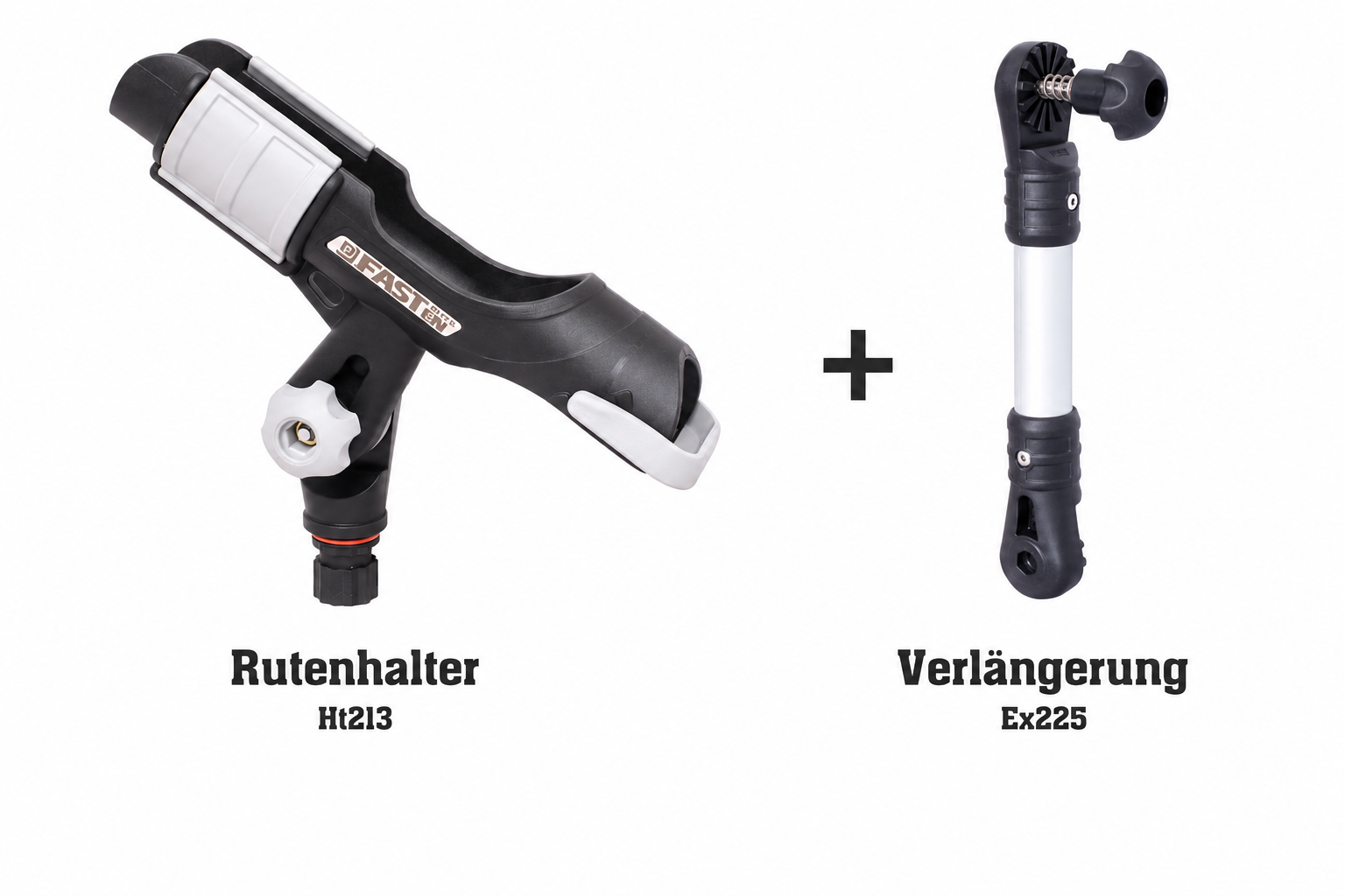 Set: Fasten Rutenhalter + Verlängerung (225 mm) (Ø25) Bootsrutenhalter Boot