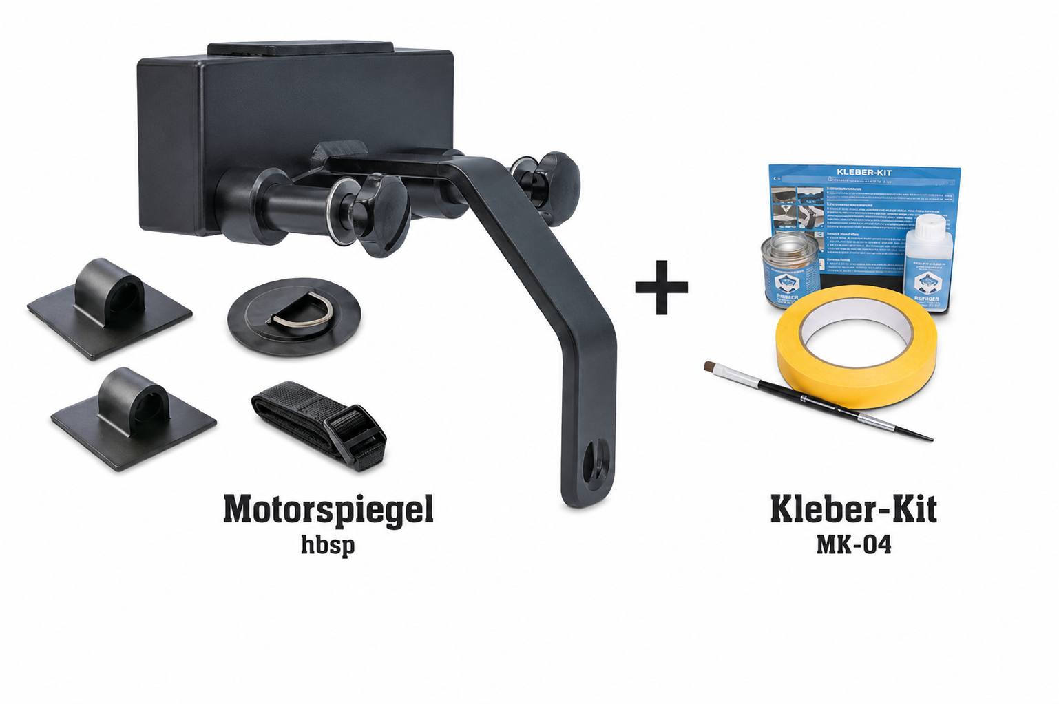 Set: Motorhalterung für Bellyboote mit spitzem Bug für E-motoren + Kleber Kit