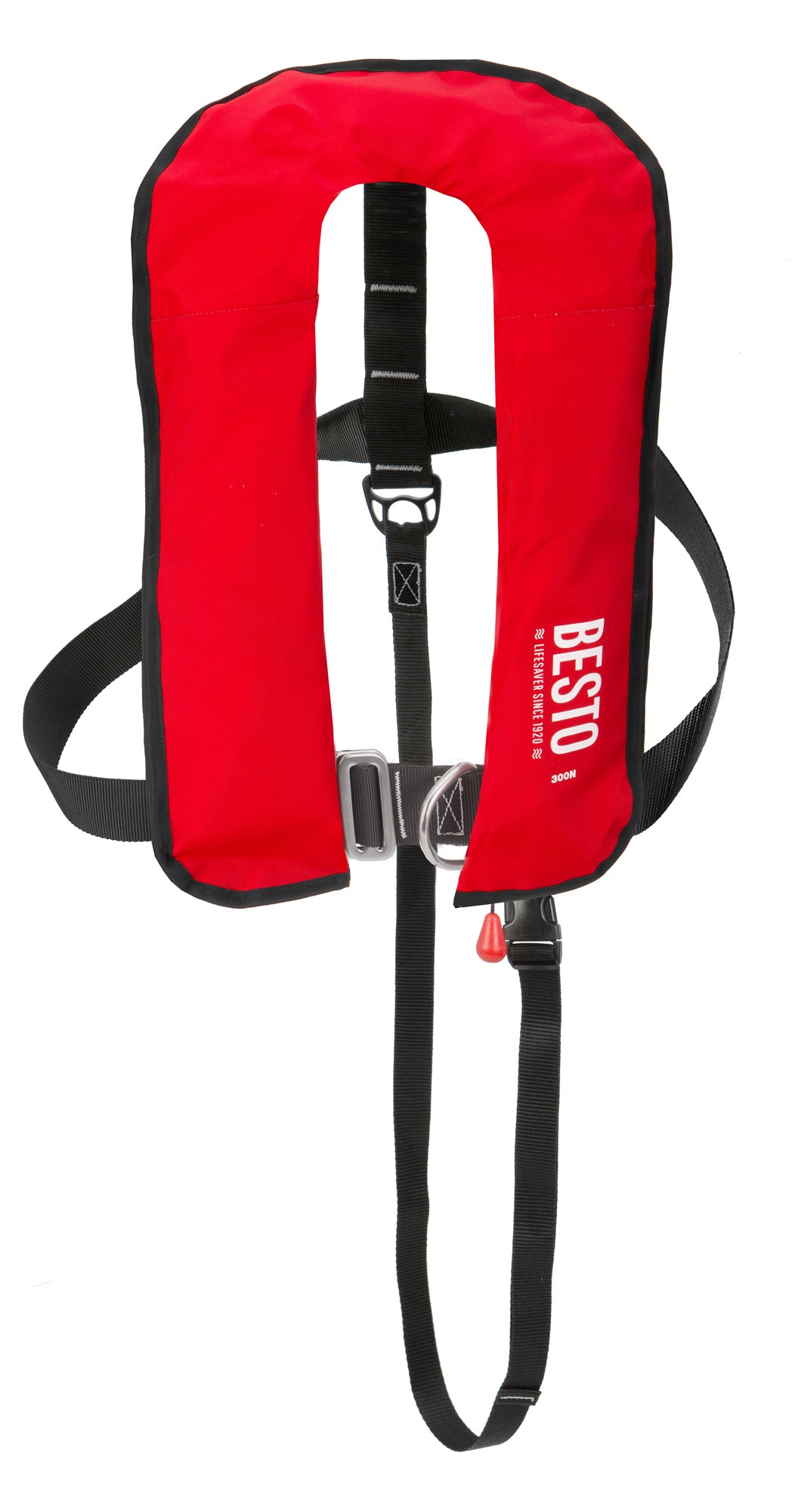 Besto 300N automatische Rettungsweste mit Harness, Rot – Produktansicht