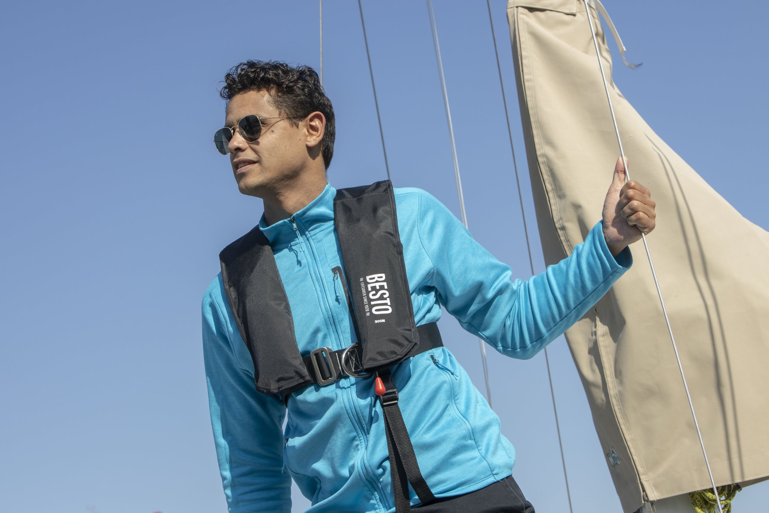 Besto 300N automatische Rettungsweste mit Harness, Navy – Ansicht 4