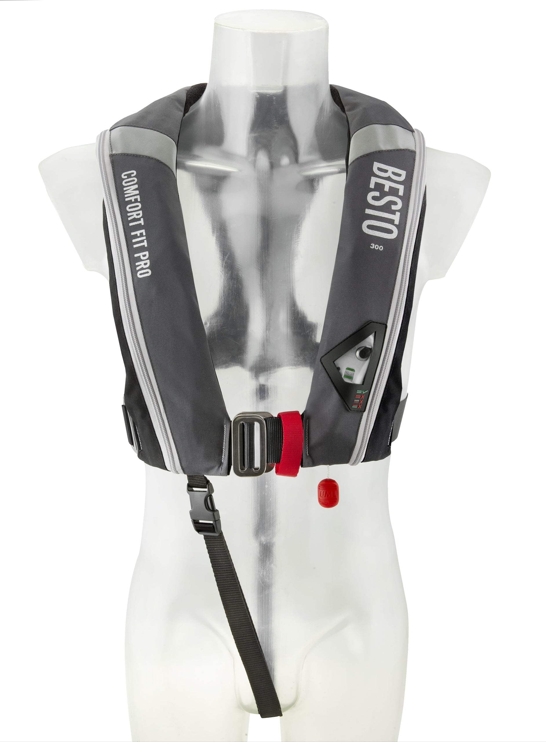 Besto Comfort Fit Pro 300N automatische Rettungsweste mit Harness, Anthrazit/Schwarz – Ansicht 2