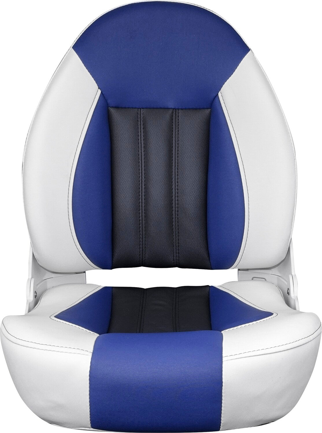Tempress ProBax Orthopedic Boat Seat – White/Blue/Carbon