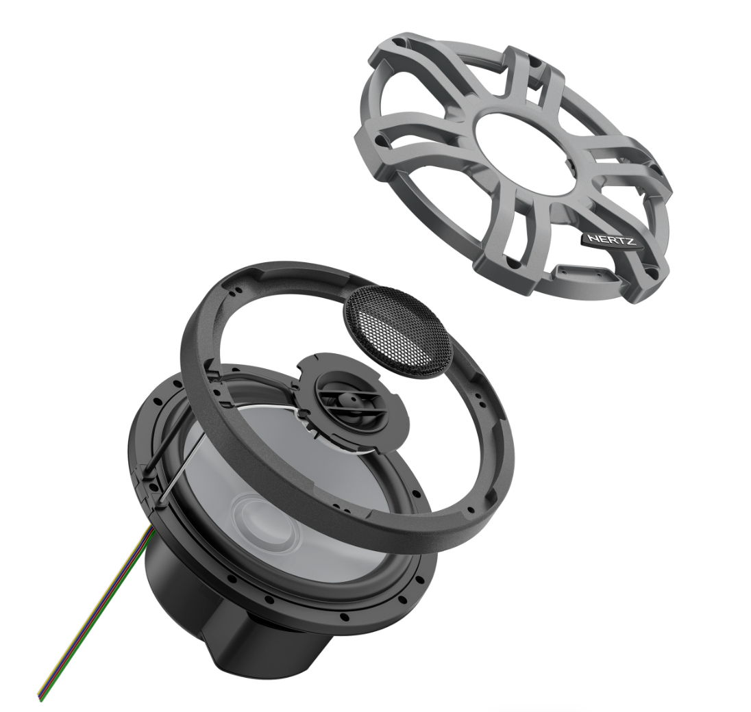 Hertz HMX 7.7 S-LD-G Marine-Lautsprecher mit RGB-LED – Paar – Produktansicht 3