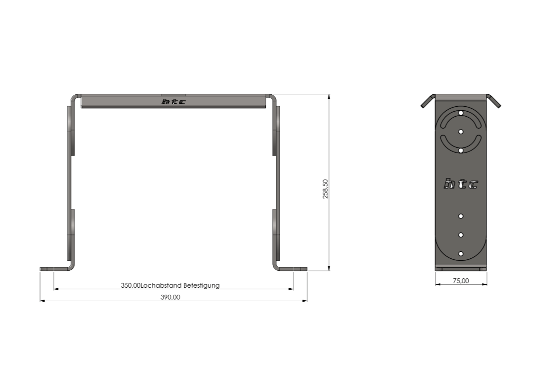 HTC Echolothalterung schwenkbar