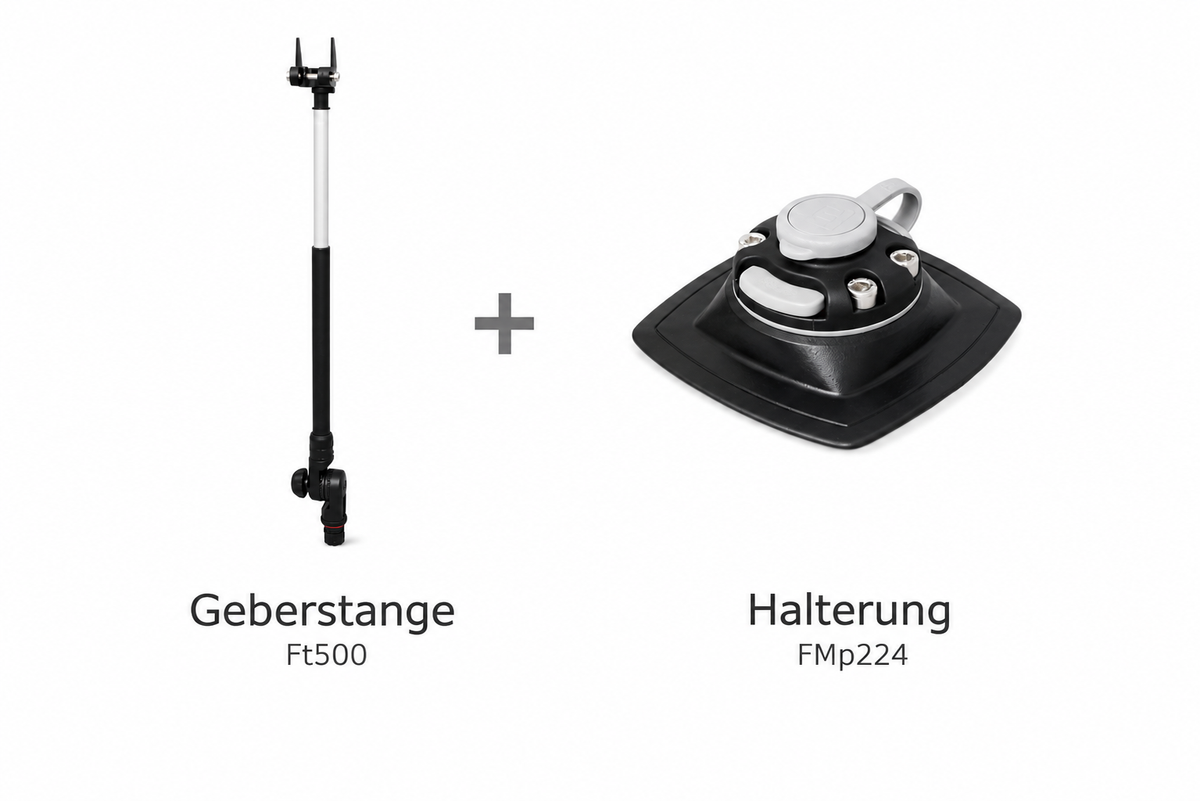 Set: Fasten Teleskop‑Geberstange + PVC Basis (110 × 110 mm)