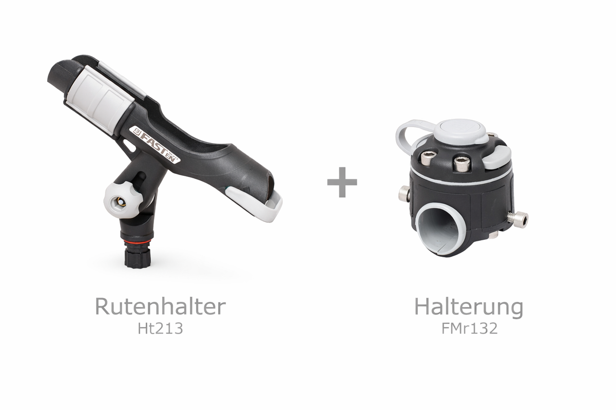 Set: Fasten Rutenhalter + Rohr Basis (30–32 mm) für Boote mit Reling