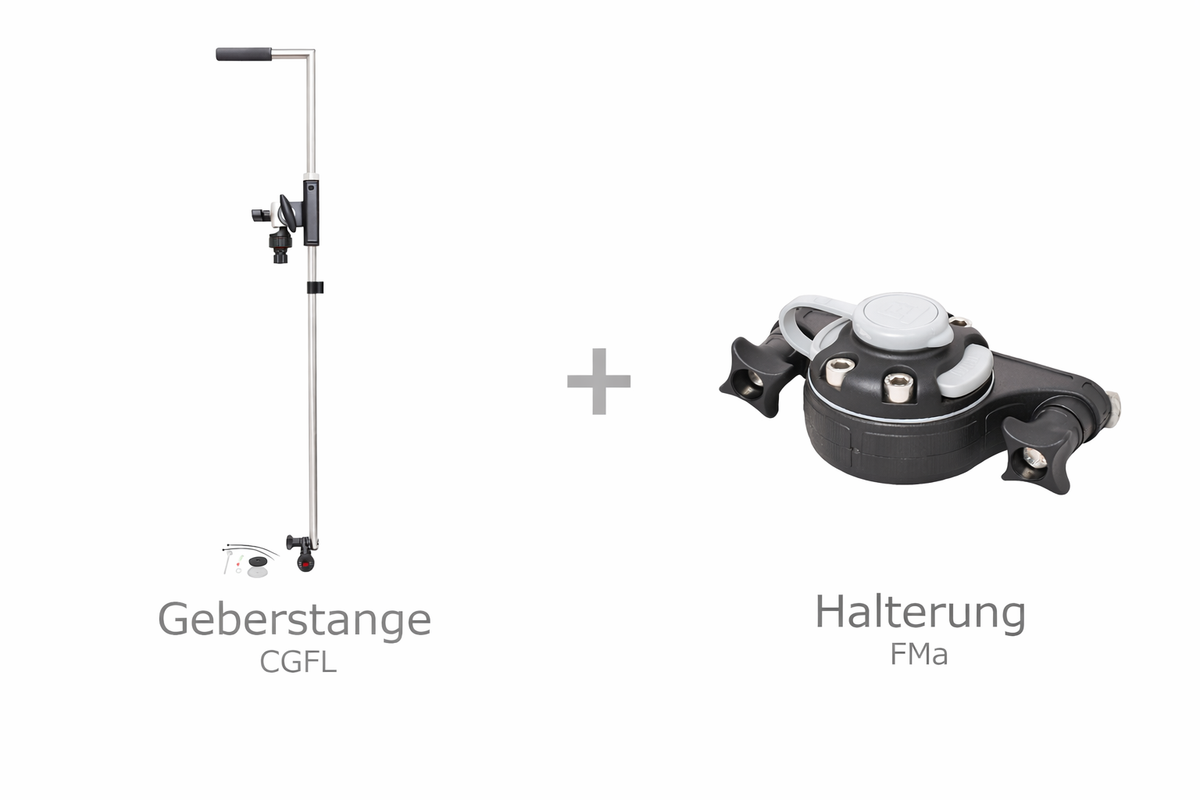Set: Fasten Geberstange 850 mm für Garmin & Lowrance + C‑Shaped Basis