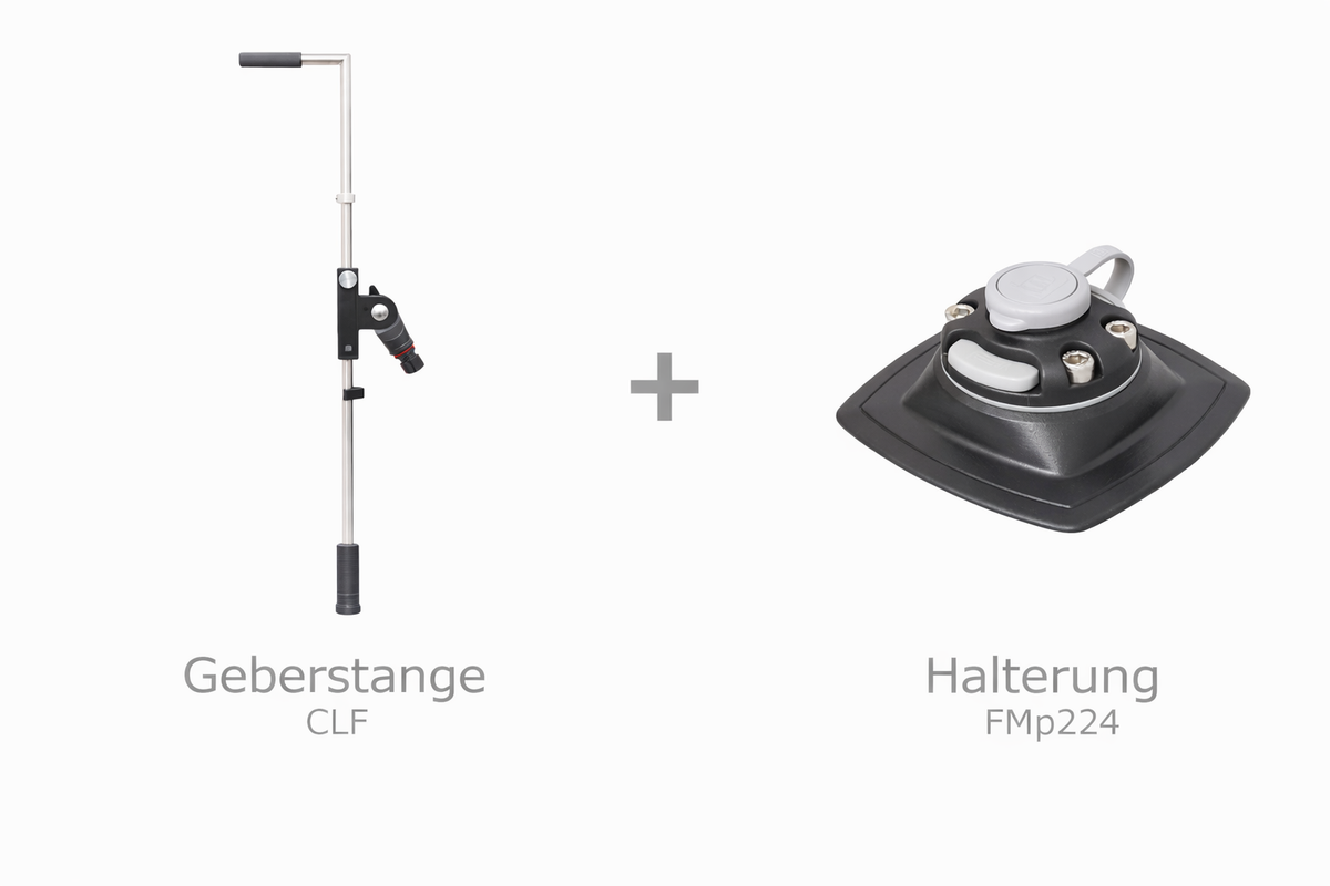 Set: Fasten Geberstange für Humminbird MEGA Live + PVC Basis (110 × 110 mm)