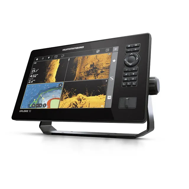 Humminbird XPLORE 10 CMSI+ Echolot schräge Seitenansicht des Displays