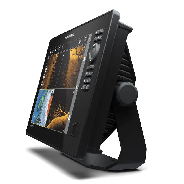 Humminbird XPLORE 12 CHO Kartenplotter ohne Geber schräge Seitenansicht des Displays