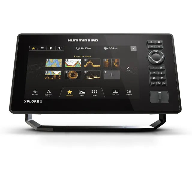 Humminbird XPLORE 9 CMSI+ Echolot Display mit Karten- und Menüansicht