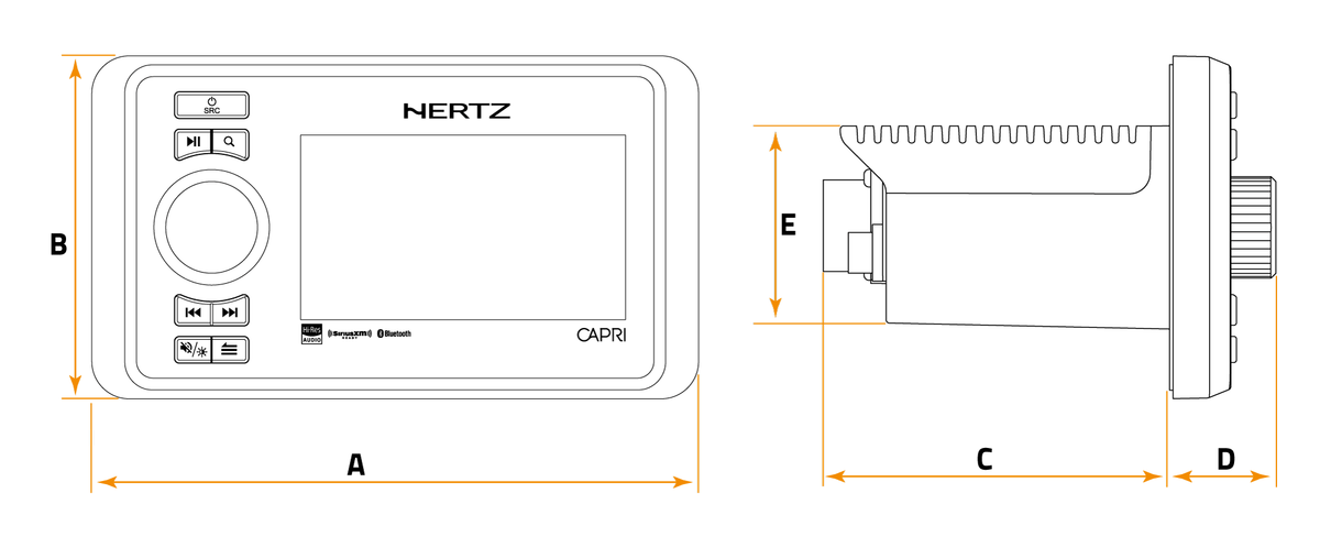 Hertz CAPRI H100 DAB+ Marine-Radio / Digital Media Receiver – Produktansicht 5