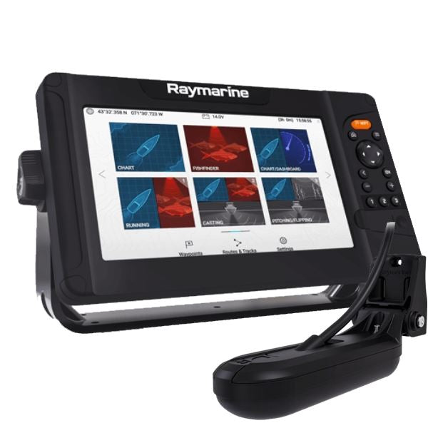 Raymarine Element 9 HV multifunction display with HV-100+ transom transducer