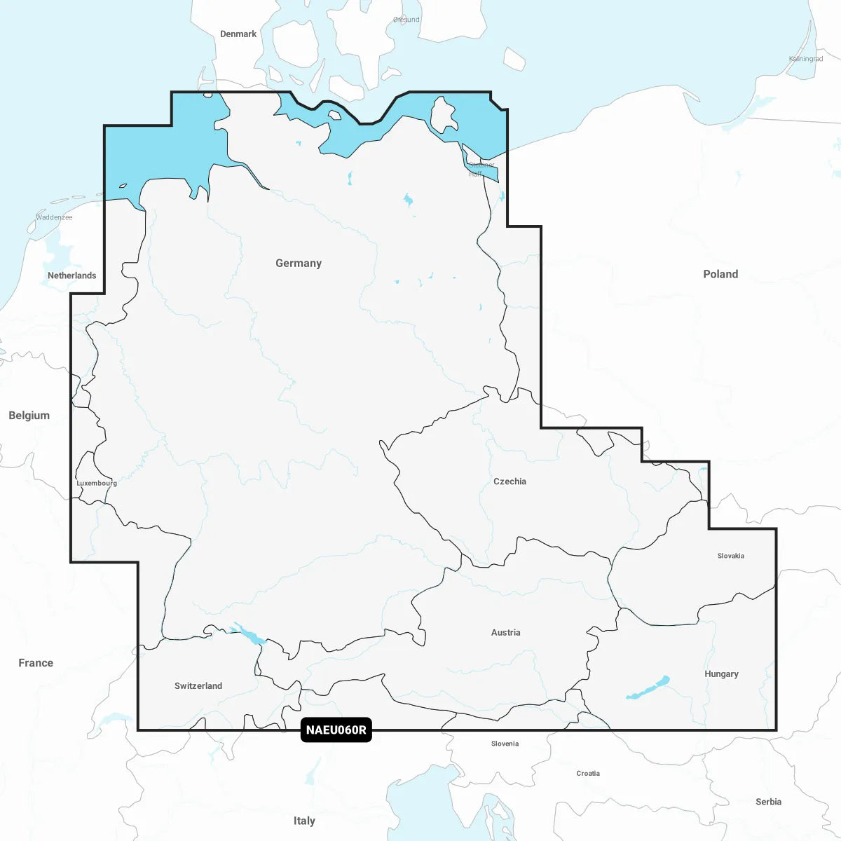 Garmin Navionics+ Seekarte – NSEU060R Deutschland, Seen & Flüsse (Germany, Lakes & Rivers)
