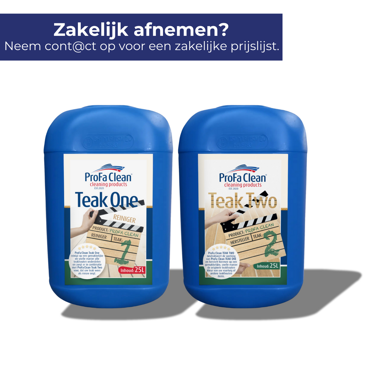 ProFa Clean Teak 1 & 2 Reiniger und Restaurator – 2 × 25 L – Produktansicht 1