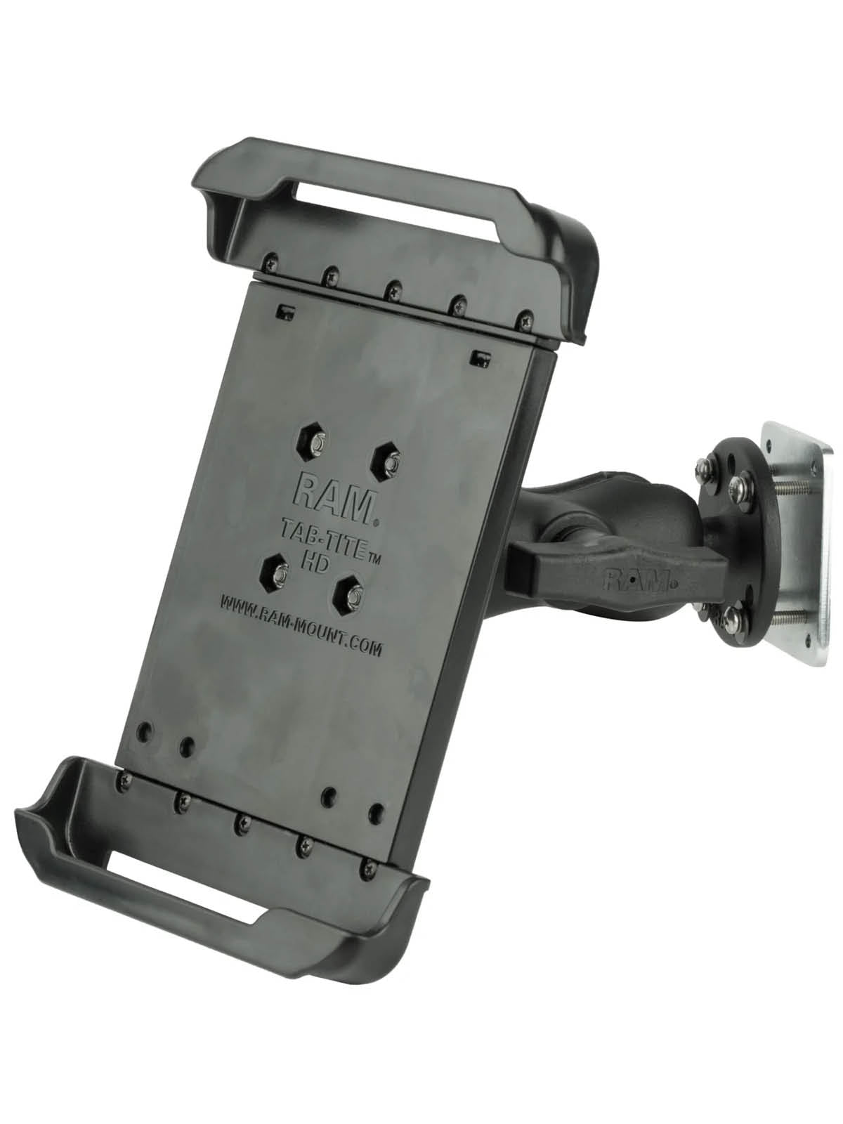 RAM Mounts Tablet-Halterung für 7-8 Zoll Tablets inkl. Gegenplatte - C-Kugel (1,5 Zoll), Tab-Tite Halteschale, kurzer Verbindungsarm – Produktansicht