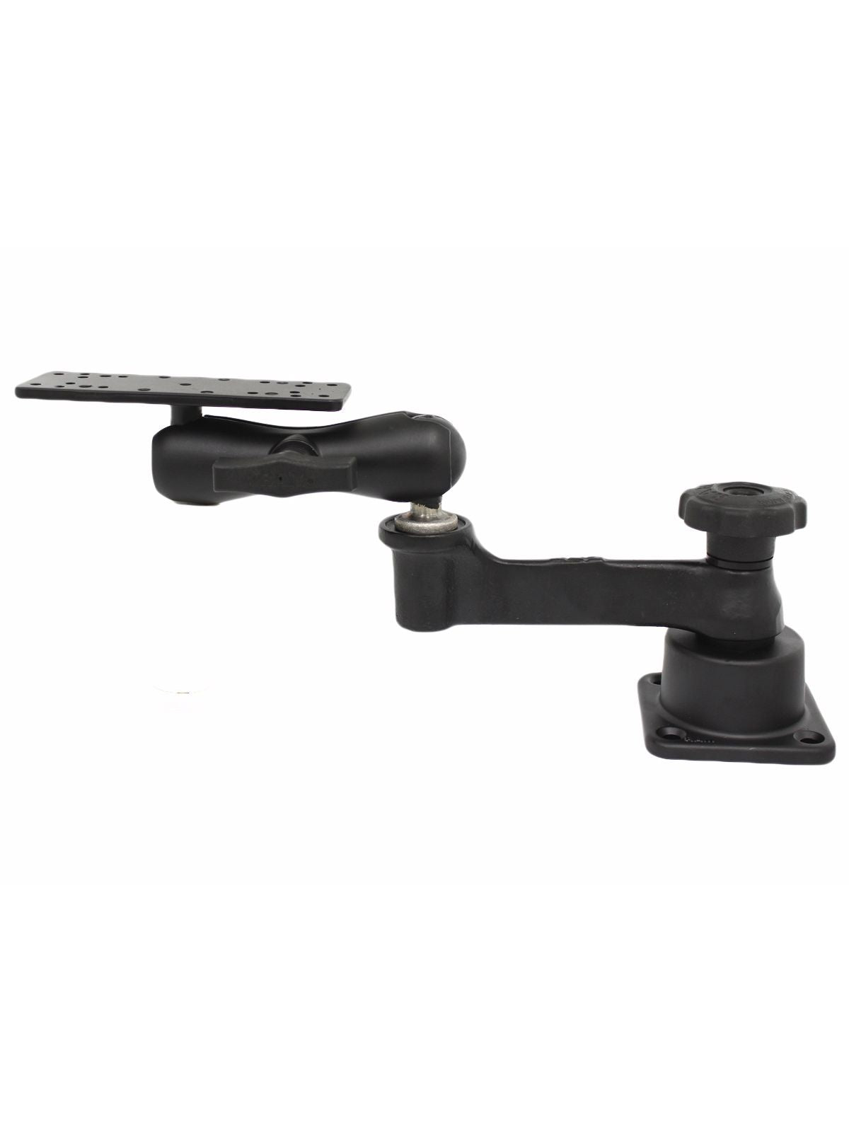 RAM Mounts Marine GPS Swivel Arm - Horizontal Base, Middle Connecting Arm, Rectangular Universal Plate (approx. 158 x 50 mm, various hole patterns), C-Ball (1.5 inch)