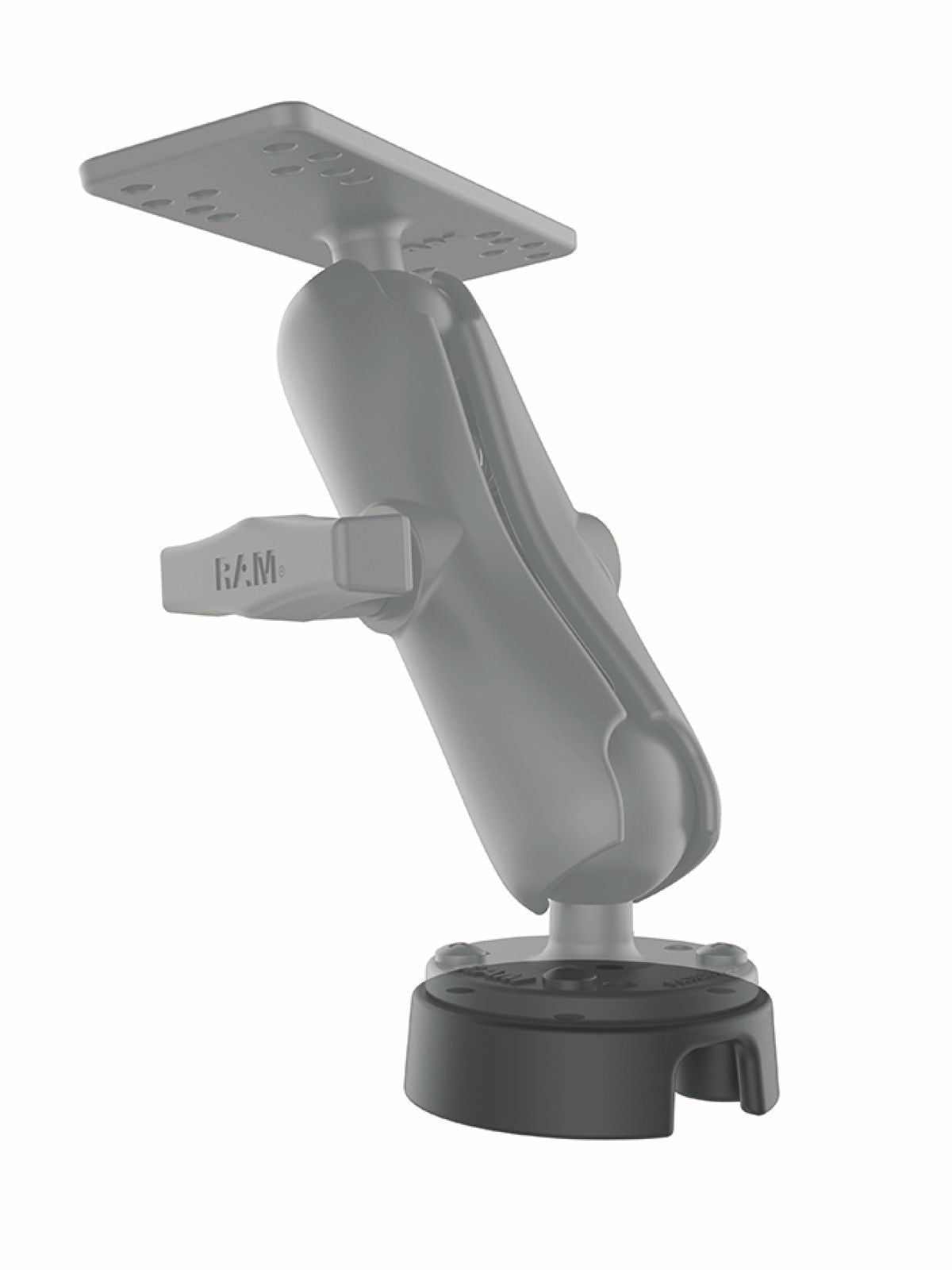 RAM Mounts Marine Universal Echolothalter C-Kugel 1,5 Zoll mit Kabel-Manager