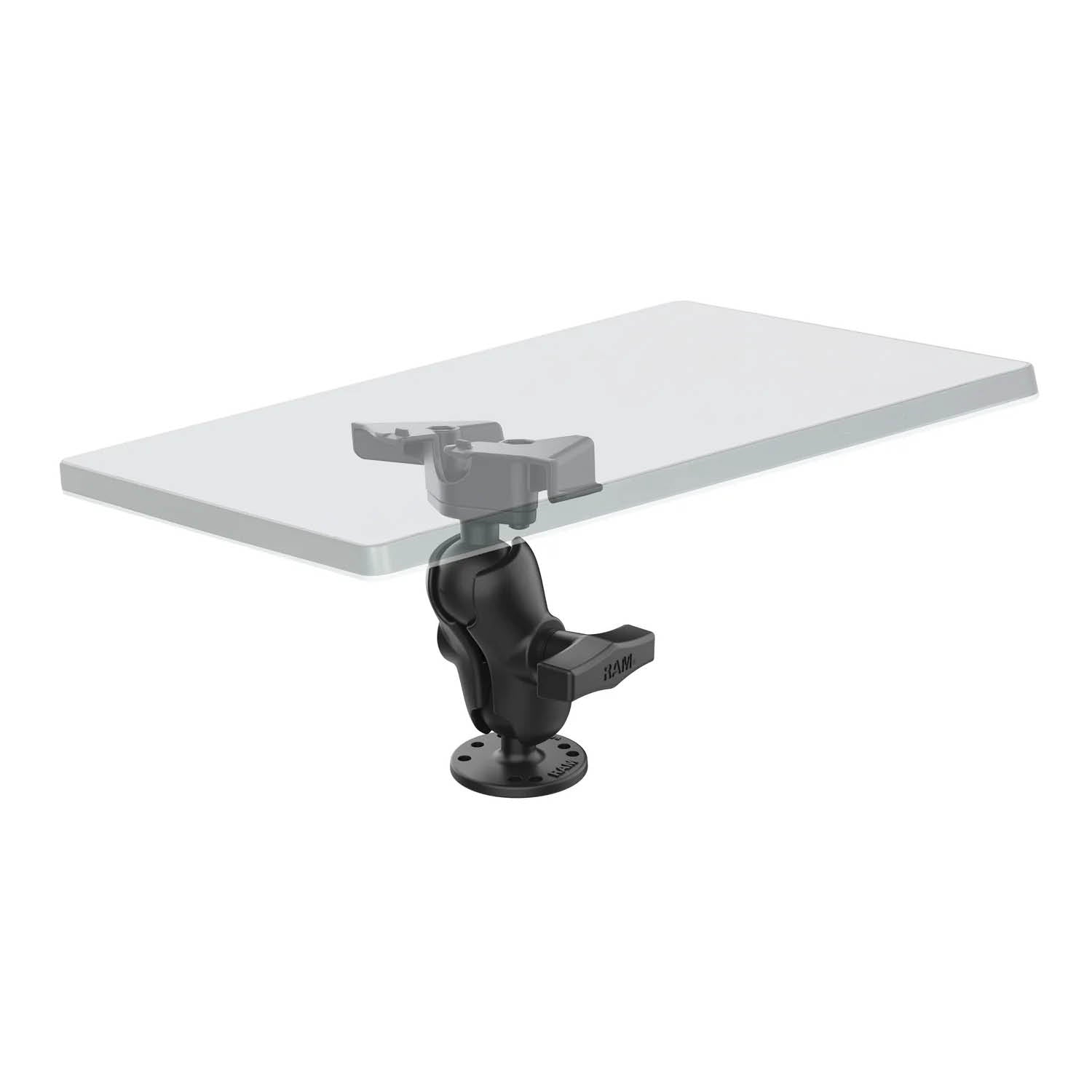 RAM Mounts Aufbauhalterung für Starlink Mini - C-Kugel (1,5 Zoll), kurzer Verbindungsarm, 4-Loch AMPS – Produktansicht