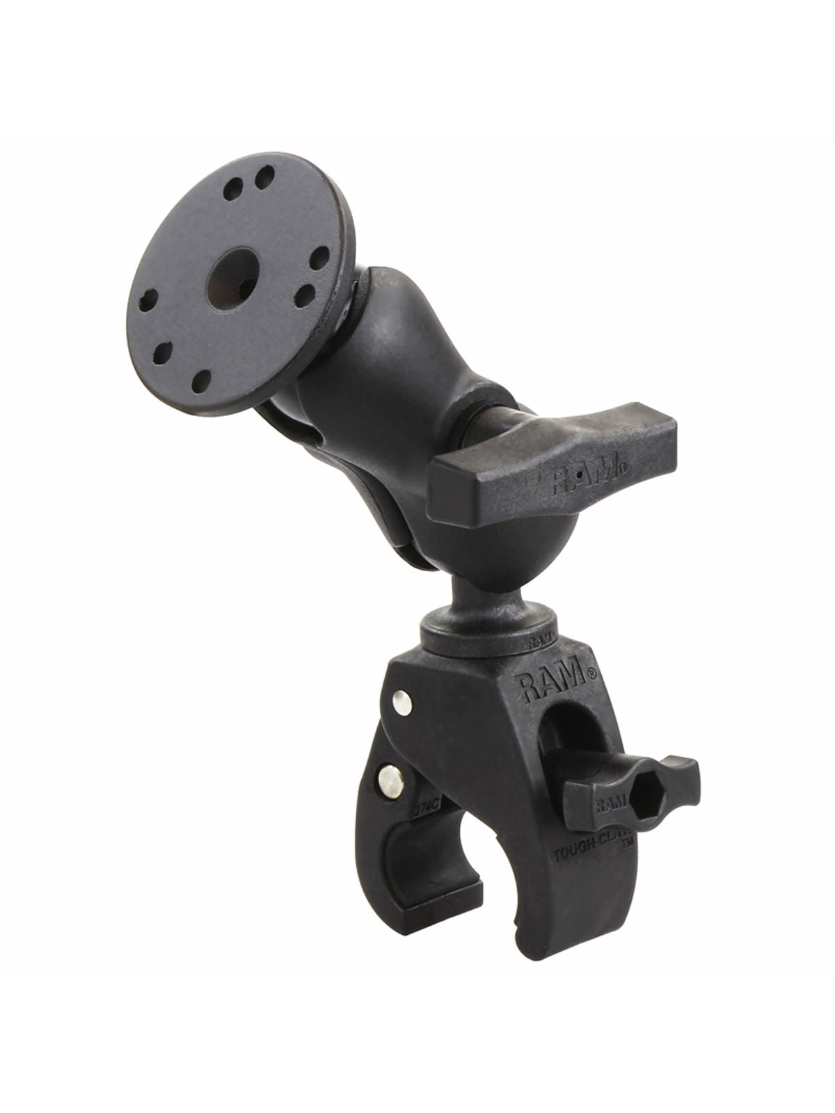 RAM Mounts Tough-Claw Set - C-Kugel (1,5 Zoll), Tough-Claw klein (Durchmesser 15,9-29,0 mm), kurzer Verbindungsarm (ca. 90 mm) – Produktansicht