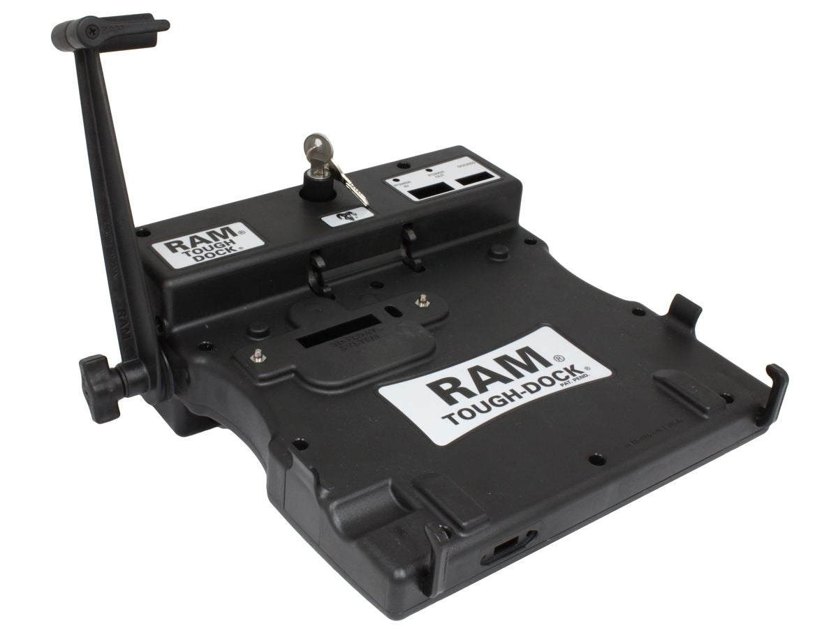 RAM Mounts Tough-Dock mit Stromanschluss für Panasonic Toughbook CF-28/-29/-30/-31 - inkl. runde Basisplatte C-Kugel (1,5 Zoll) – Produktansicht