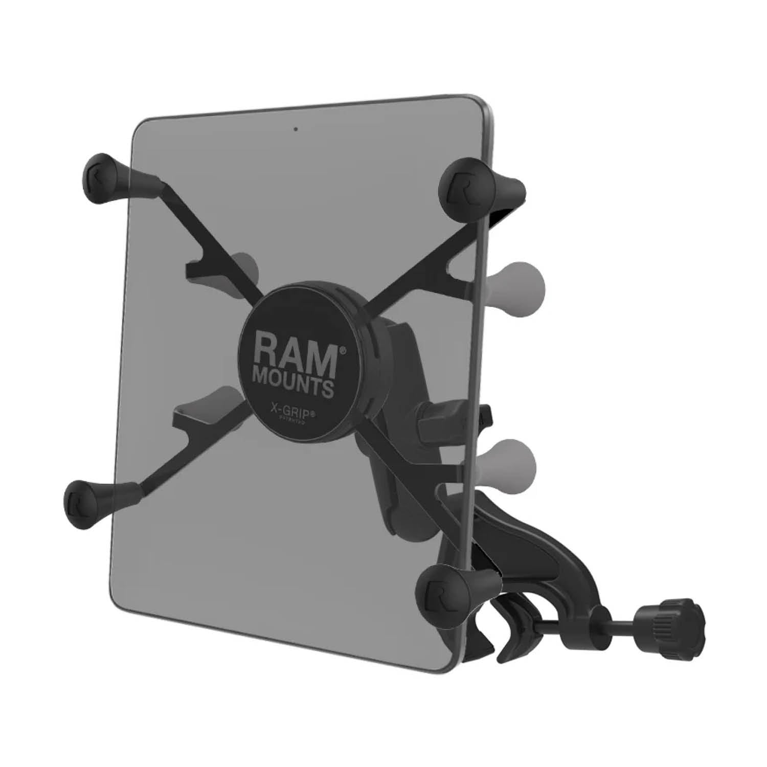 RAM Mounts X-Grip Luftfahrt-Halterung für 7-8 Zoll Tablets - B-Kugel (1 Zoll) - Mittlerer Verbindungsarm (ca. 94,74 mm) - Steuerhornklammer (Klemmbereich 15,87 mm - 31,75 mm) – Produktansicht