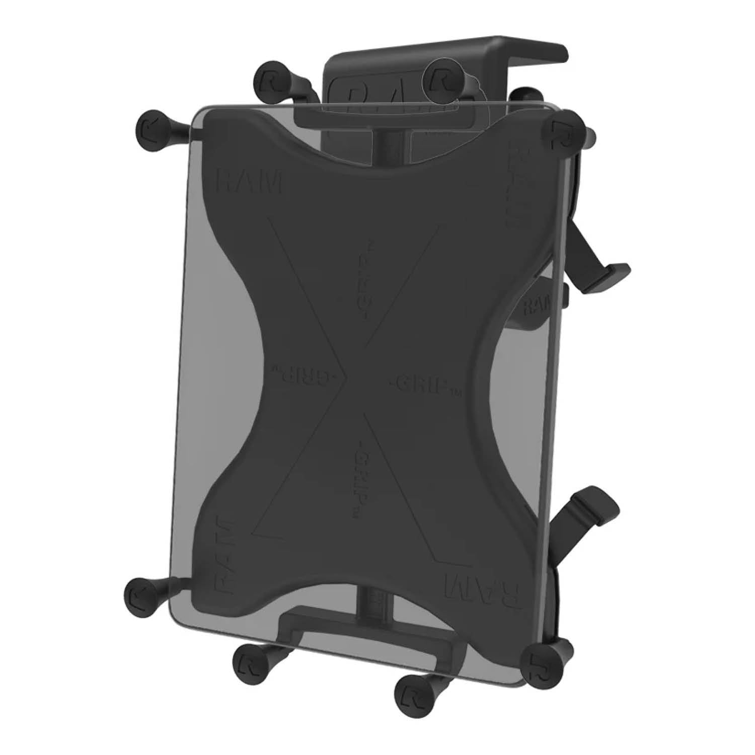 RAM Mounts X-Grip Luftfahrt-Panelhalterung für 9-11 Zoll Tablets - Runde Basiskugel - Kurzer Verbindungsarm - Panelklammer (Klemmbereich max. 15,87 mm) - B-Kugel (1 Zoll) - Schrauben-Set – Produktansicht