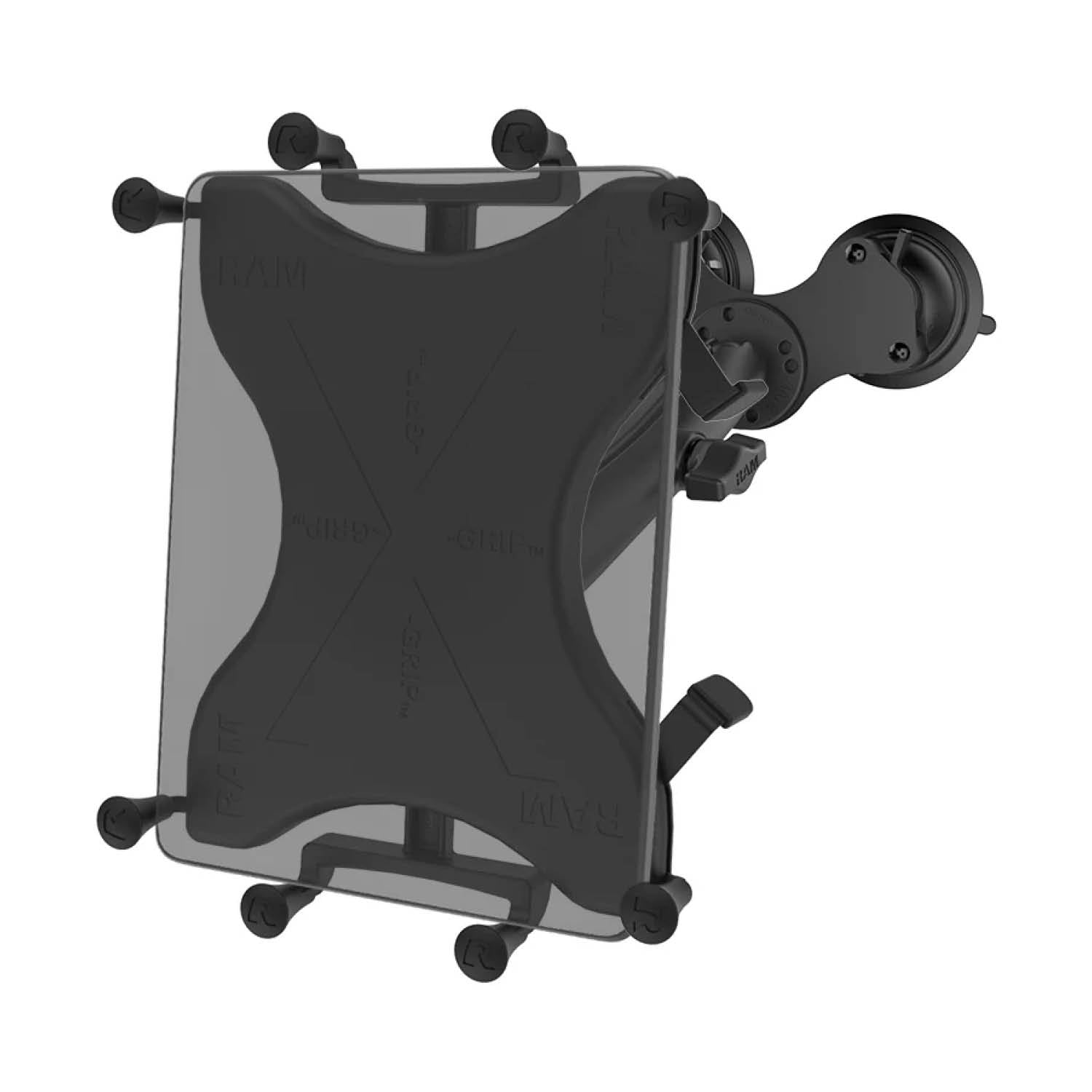 RAM Mounts X-Grip Doppel-Saugfuß-Halterung für 9-11 Zoll Tablets - Runde Basiskugel - Langer Verbindungsarm - Saugfuß mit runder Basiskugel - B-Kugel (1 Zoll) - Schrauben-Set – Produktansicht