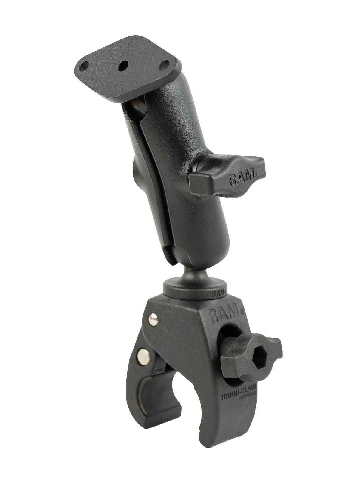 RAM Mounts Tough-Claw Set - B-Kugel (1 Zoll) - Kleiner Tough-Claw (Durchmesser 15,9 - 29,0 mm) - Mittlerer Verbindungsarm (ca. 94,74 mm) - Diamond (Trapez) Basisplatte (2-Loch AMPS) – Produktansicht
