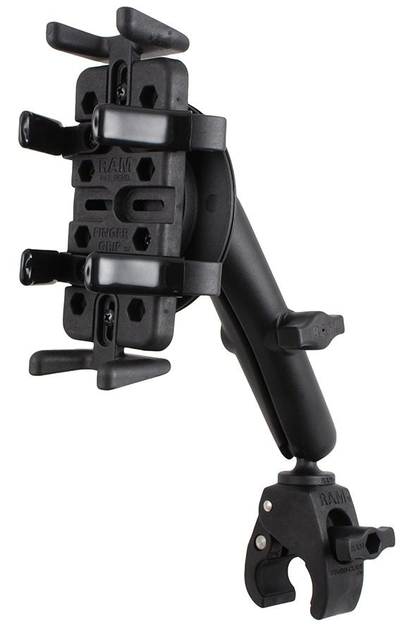 RAM Mounts Tough-Claw Universal-Halterung für elektronische Geräte - B-Kugel (1 Zoll), Tough-Claw klein (Durchmesser 15,9-29,0 mm), langer Verbindungsarm (150 mm), drehbar – Produktansicht