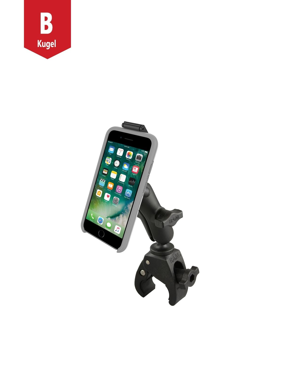 RAM Mounts Tough-Claw Halterung Smartphones in OtterBox uniVERSE Gehäusen - B-Kugel (1 Zoll), Tough-Claw klein (Durchmesser 15,9-29,0 mm) – Produktansicht