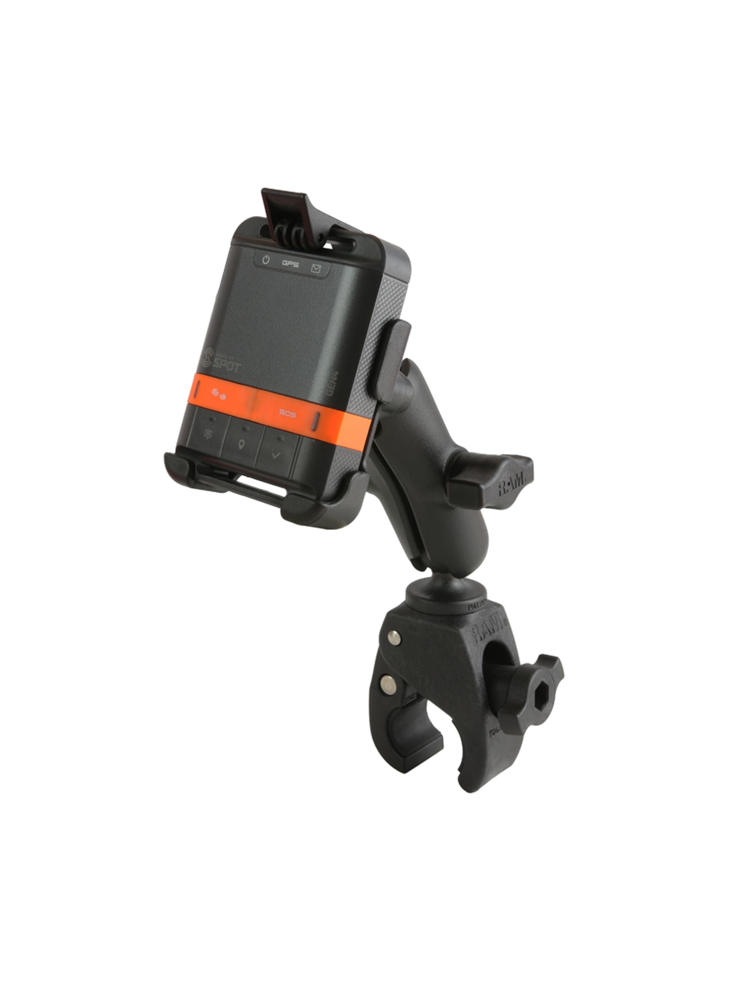 RAM Mounts Tough-Claw-Halterung für Spot 4 Messenger - B-Kugel (1 Zoll), Tough-Claw klein (Durchmesser 15,9-29,0 mm), mittlerer Verbindungsarm (ca. 90 mm) – Produktansicht