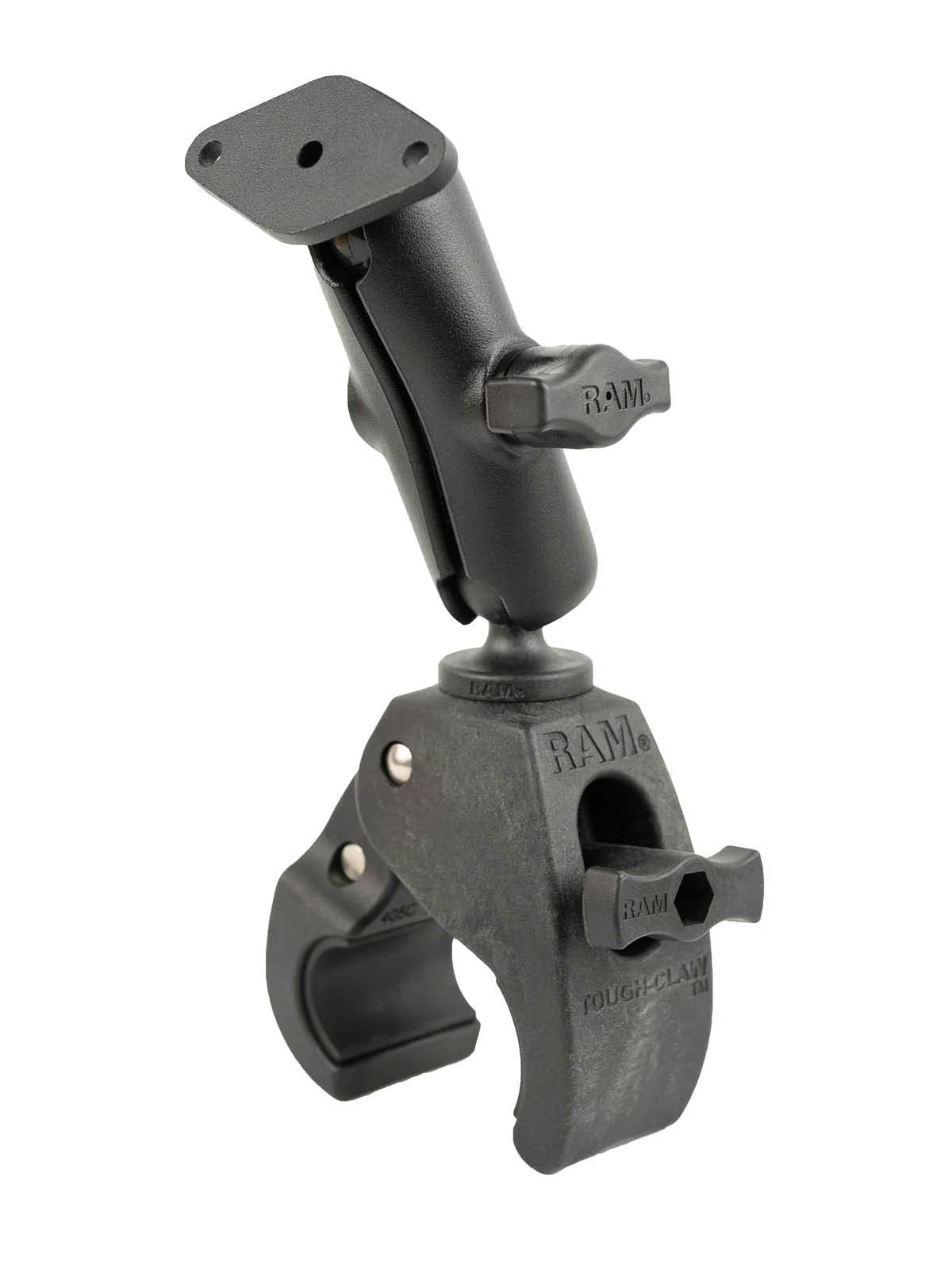 RAM Mounts Tough-Claw Set - B-Kugel (1 Zoll), Tough-Claw mittel (Durchmesser 25,4-40,6 mm), 2-Loch AMPS – Produktansicht