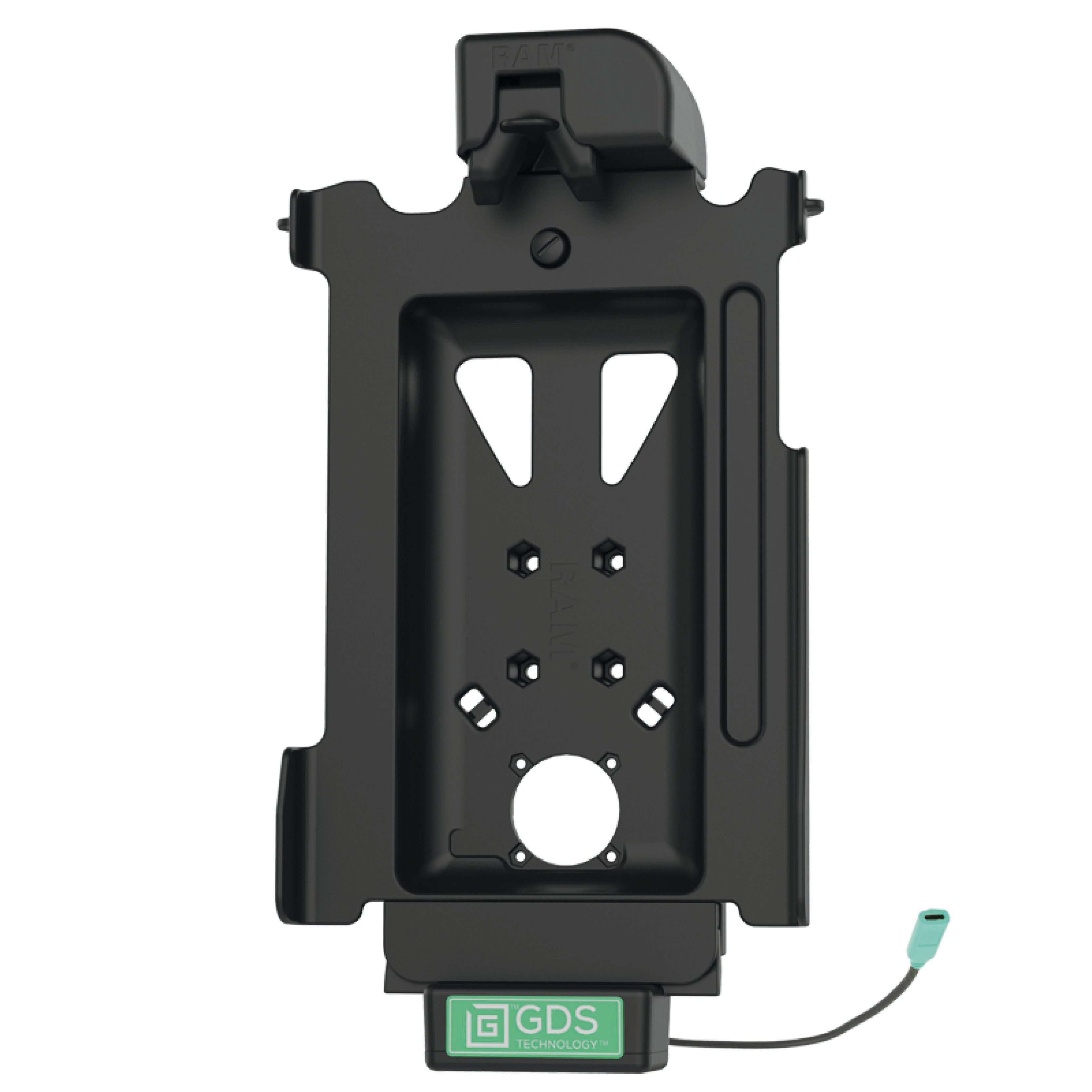 RAM Mounts GDS Tough-Dock Halteschale (Schnappverschluss) für Samsung Tab S7, S9 & S9 FE - in IntelliSkin Schutzhülle - USB-C (3.1) Anschluss – Produktansicht
