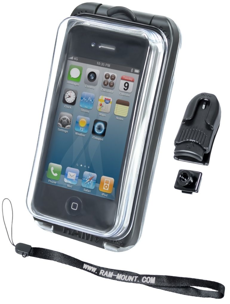 RAM Mounts Aqua Box PRO 10 - mit Gürtel-Clip u. Handschlaufe, im Polybeutel – Produktansicht