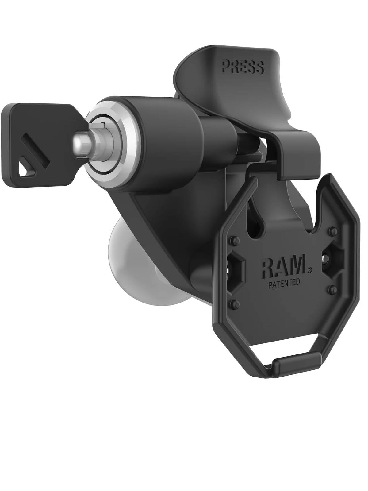 RAM Mounts Halterung mit Schlüsselverriegelung (Links) für Tablets mit GDS Uni-Conn Adapter - Schrauben-Set – Produktansicht