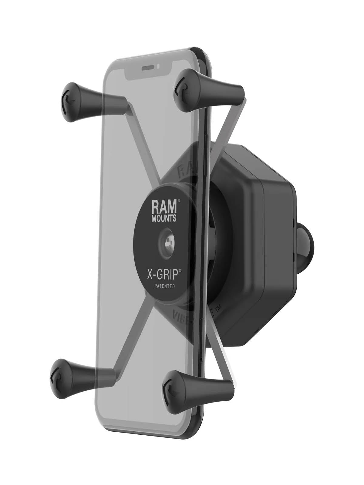 RAM Mounts X-Grip Halteklammer für Smartphones bis 114,3 mm Breite mit Vibe-Safe Adapter - B-Kugel (1 Zoll) – Produktansicht