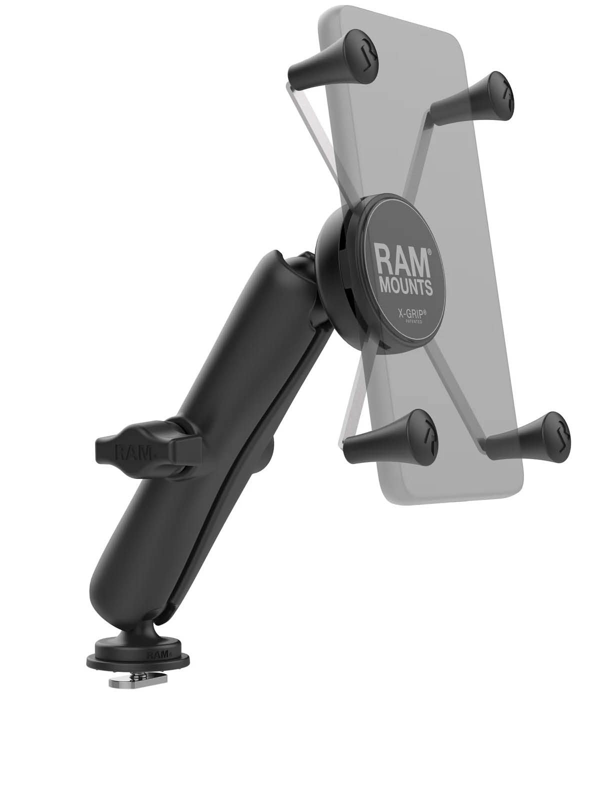 RAM Mounts X-Grip Schienensystem-Halterung für Smartphones - Bis 114,3 mm Breite - Langer Verbindungsarm - Track-Ball Basis - B-Kugel (1 Zoll) – Produktansicht