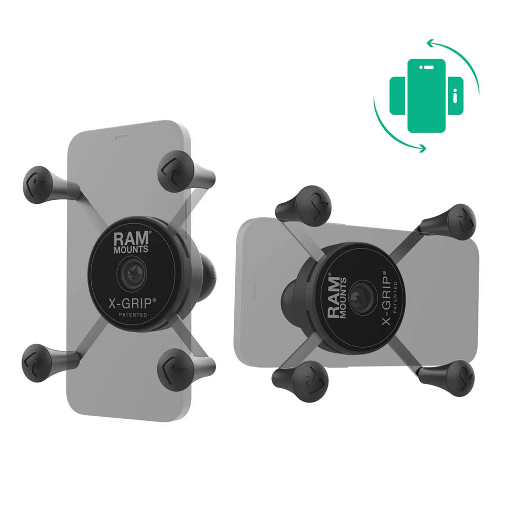 RAM Mounts X-Grip Halteklammer mit Rotation für Smartphones - Bis 82,55 mm Breite - Mit B-Kugel (1 Zoll) – Produktansicht