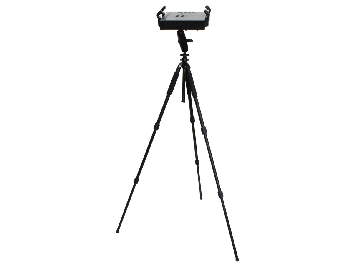 RAM Mounts Triple Teleskop-Ständer mit Tough Tray Halteschale - Höhe 535-1.470 mm einstellbar, mittlerer Verbindungsarm, runde Basisplatte (AMPS), C-Kugel (1,5 Zoll) – Produktansicht