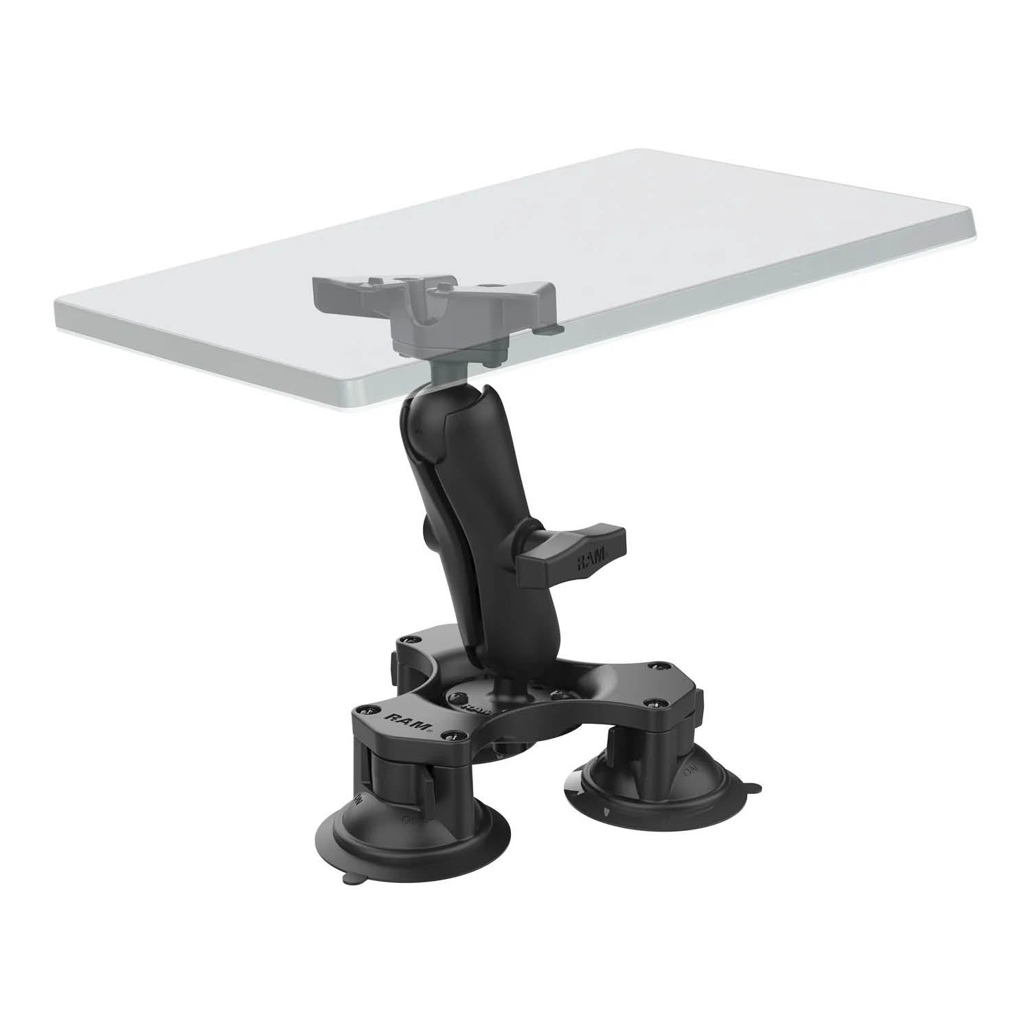RAM Mounts Dreifach-Saugfuss-Halterung für Starlink Mini - C-Kugel (1,5 Zoll), mittlerer Verbindungsarm – Produktansicht