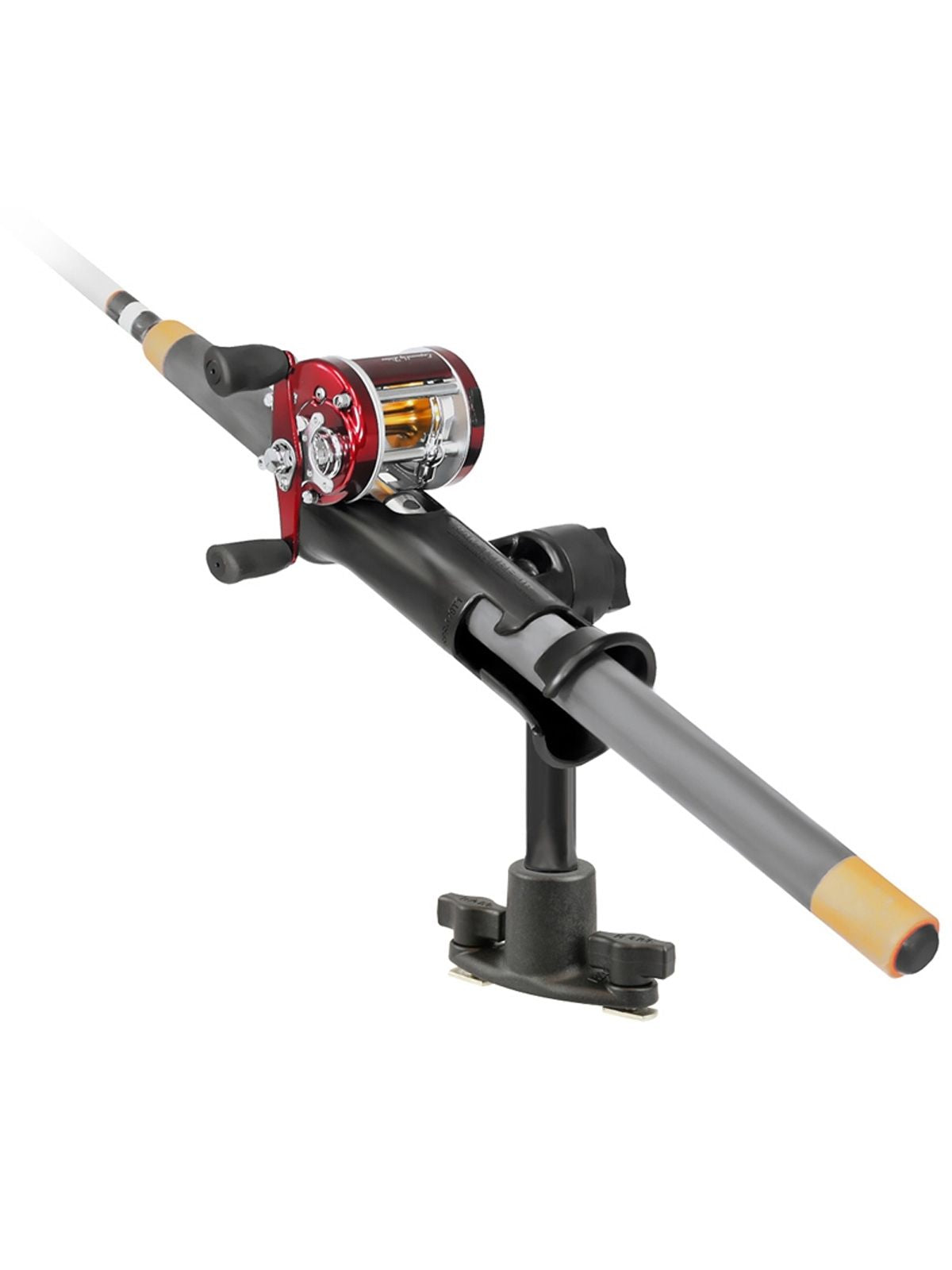 RAM Mounts Tube Jr. Angelruten-Halterung mit Doppel-T-Slot für Track-Systeme - Verbundstoff, Spline-Post ca. 150 mm, Ratchet-System – Produktansicht