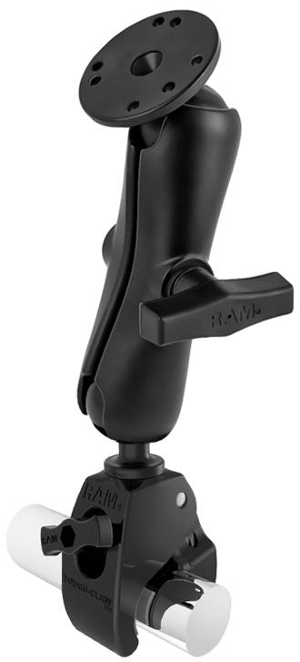 RAM Mounts Tough-Claw Set - C-Kugel (1,5 Zoll), Tough-Claw mittel (Durchmesser 25,4-40,6 mm), mittlerer Verbindungsarm, 4-Loch AMPS – Produktansicht