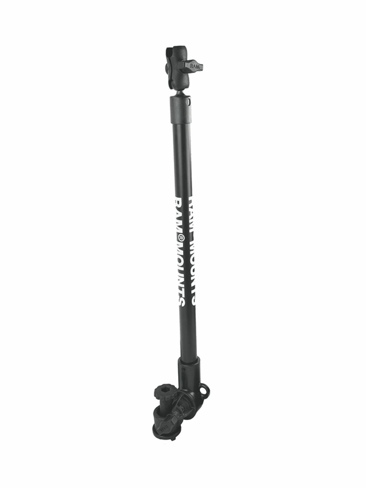 RAM Mounts Tough-Pole mit Track-Anbindung - B-Kugel (1 Zoll), kurzer Verbindungsarm, Track-Node-Basis – Produktansicht