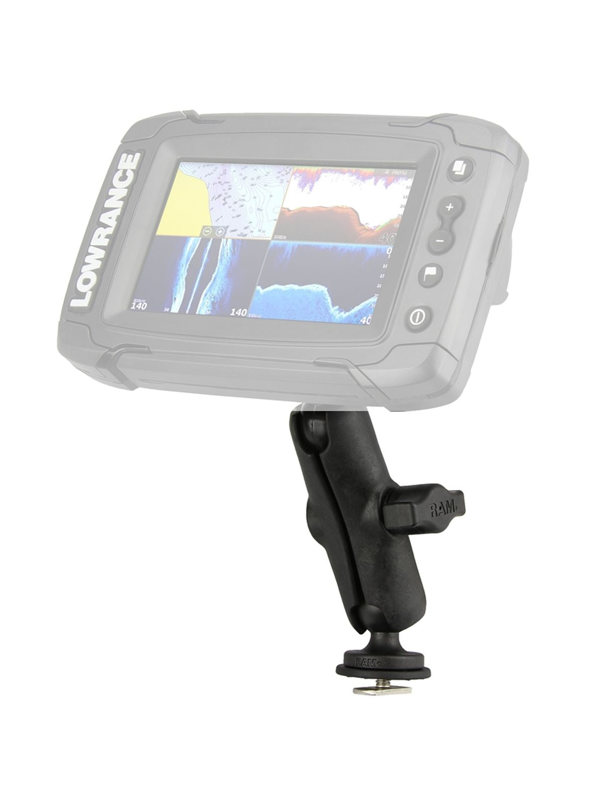 RAM Mounts Marine-Set Lowrance Mark/Elite für Tough-Track Schienen - Kugel mit T-Slot, mittlerer Verbindungsarm, Lowrance-Adapter, B-Kugel (1 Zoll), i – Produktansicht