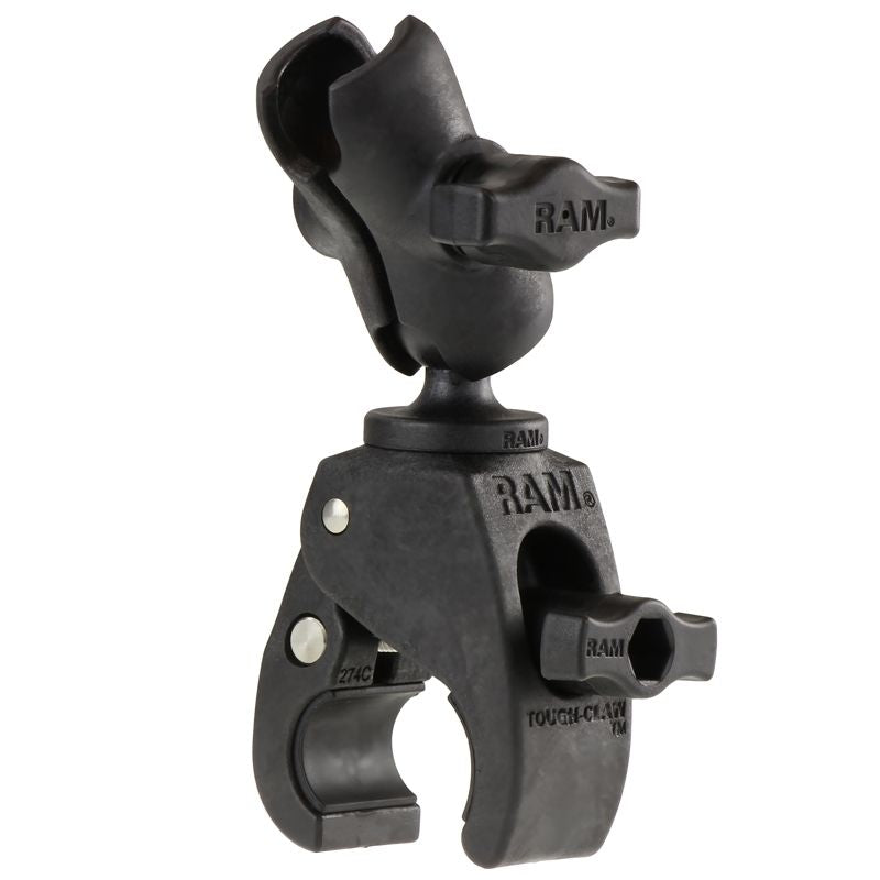 RAM Mounts Tough-Claw Verbundstoff-Set - B-Kugel (1 Zoll), Tough-Claw klein (Durchmesser 15,9-29,0 mm), kurzer Verbindungsarm (ca. 60 mm) – Produktansicht